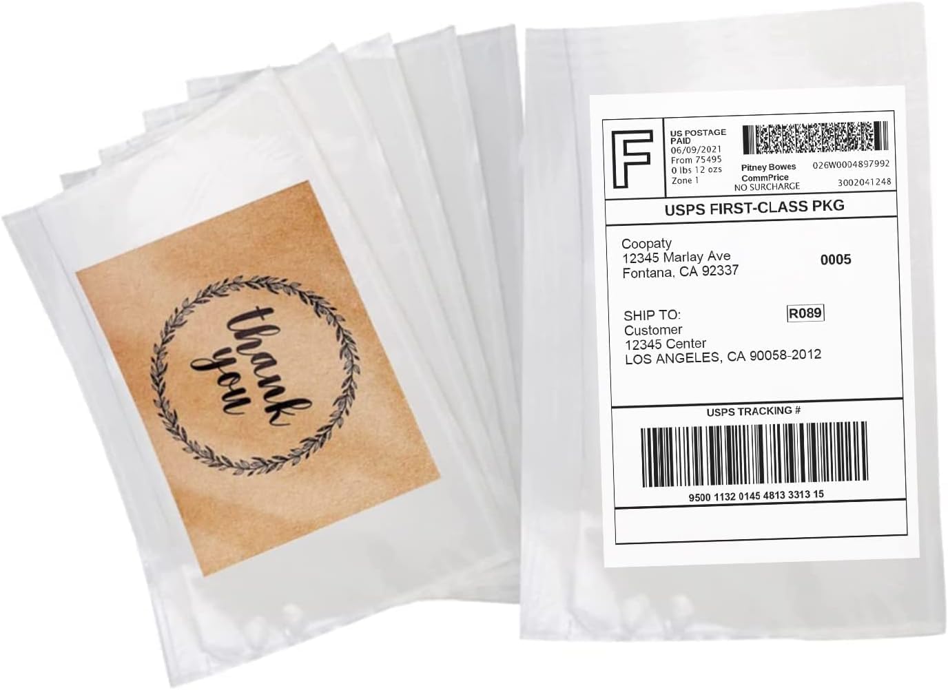 Coopaty 6" x 9" Adhesive Packing List Envelopes Clear Plastic Mailing Shipping Envelope Pouch (50 Bags)