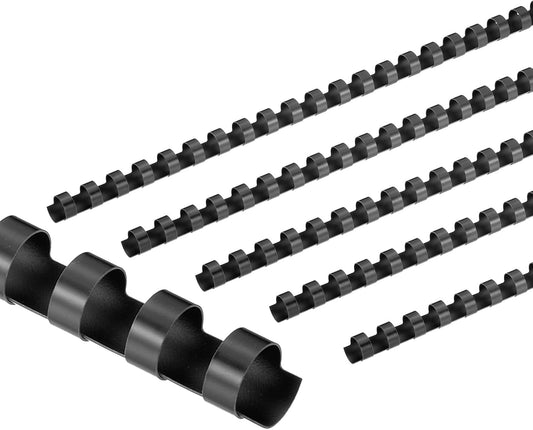 PATIKIL 12mm (1/2") Plastic Binding Combs, 50 Pcs 21 Rings Comb Binding Spines 90 Sheet Capacity Letter Size for Binding Paper Sheets, Black