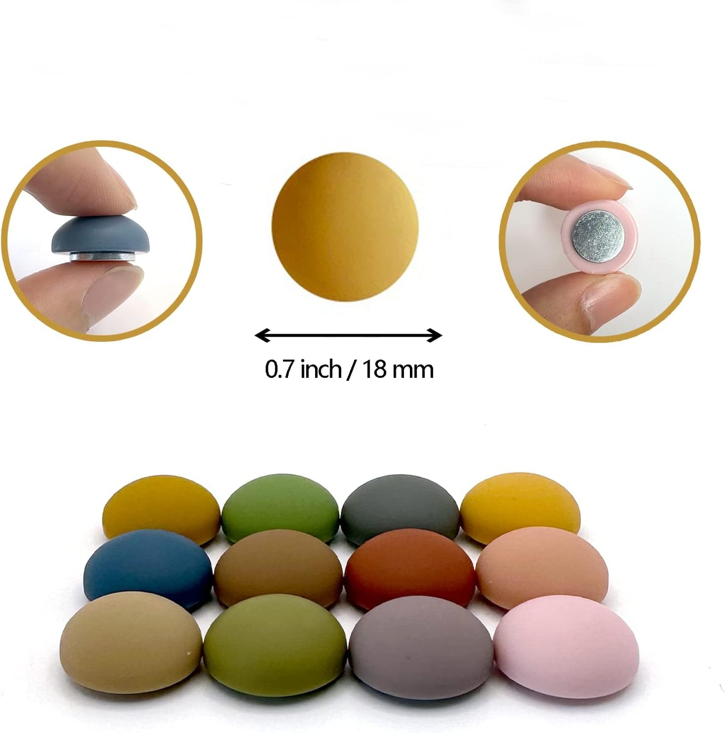 12PCS Strong Fridge Magnets, Colorful Decorative Matte Refrigerator Magnets, Cute Classroom Whiteboard Magnets, for Office Classroom Cabinets and Dishwasher