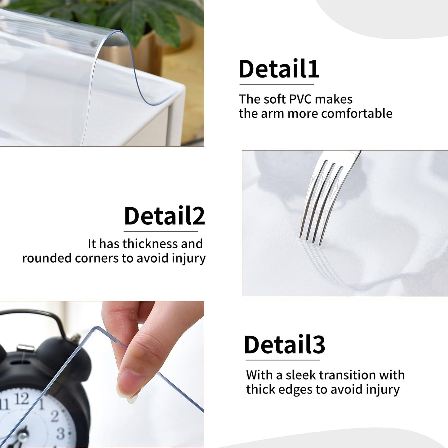 Clear Desk Mat, Non-Slip PVC Desk Protector Mat with Round Edge, Heat Resistant & Waterproof Clear Desk Writing Mat for Home and Office (23.6"*11.8")