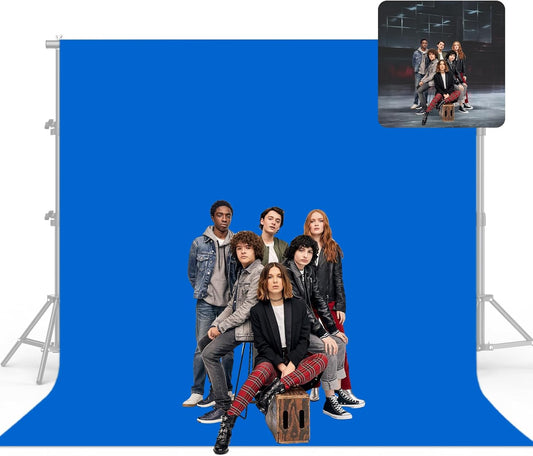 10x20Ft Blue Chromakey Backdrop for Photography, Blue Screen for Product Portrait Photo Shooting, Background Cloth for Video Recording, Party, Meeting, Zoom, Live