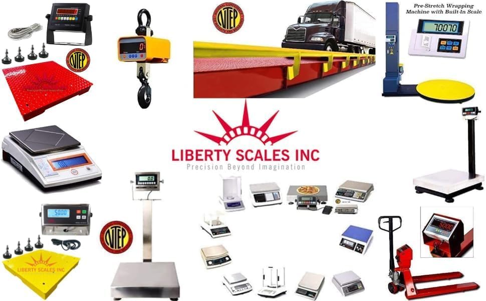 Liberty LS-800-4X5 NTEP Certified (Legal for Trade) Industrial Floor Scale | 48" x 60" | Capacity of 2,500 lbs x 0.5 lb + Yellow