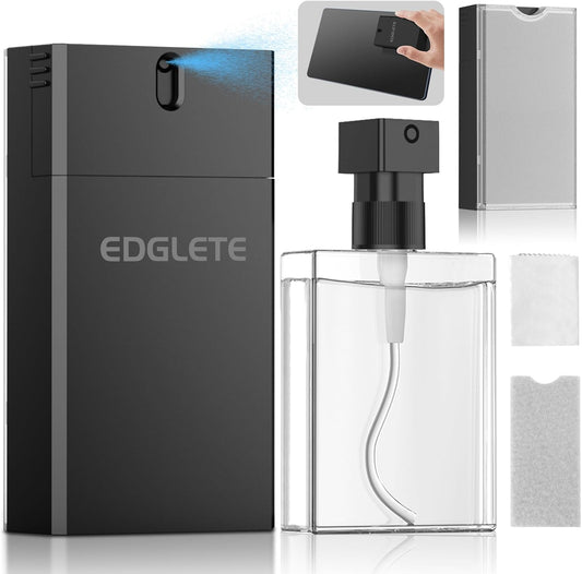 Computer Screen Cleaner Spray and Wipe, Streak-Free Car Screen Cleaner, Portable Laptop Cleaning Kit for Phone Touchscreen Monitor PC MacBook iPad TV Electronic, Refillable 2oz Spray Microfiber Cloth