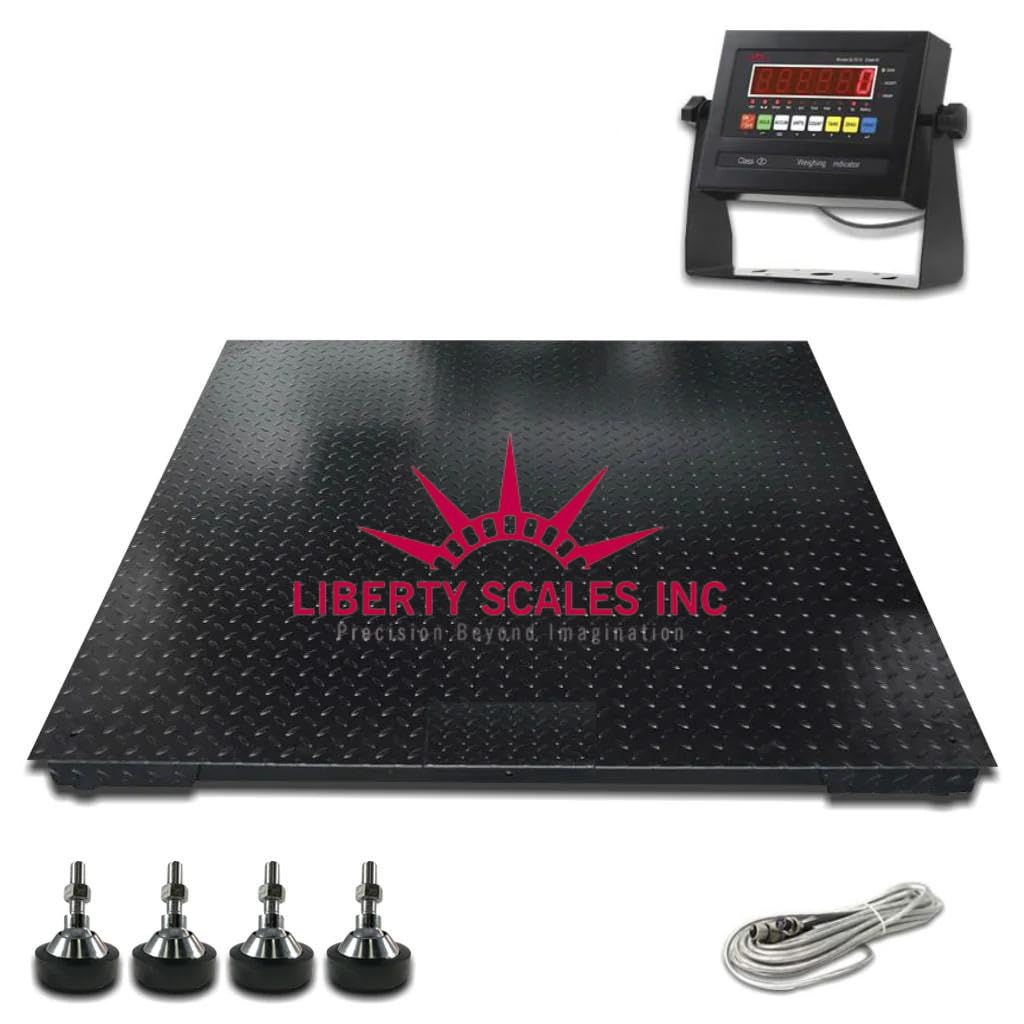 Liberty LS-800-4X5 NTEP Certified (Legal for Trade) Industrial Floor Scale | 48" x 60" | Capacity of 1,000 lbs x 0.2 lb + Black