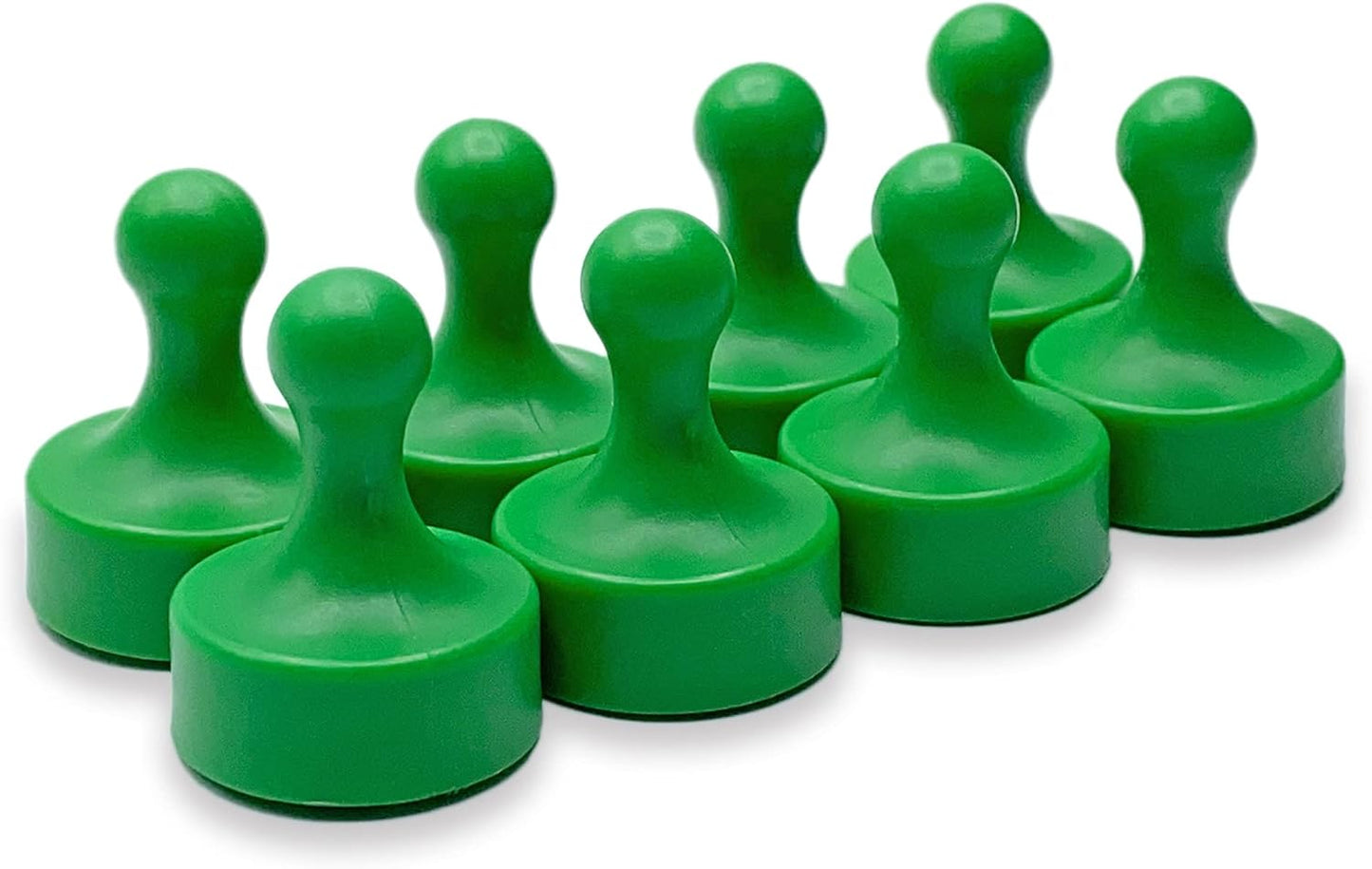 GLASSBOARD STUDIO Powerful Neodymium Magnets, Pawn-Shaped - Strong Fridge/Refrigerator and Whiteboard Magnet, Ideal for Office, Kitchen, Crafts - Rare Earth, Heavy Duty (8, Green)