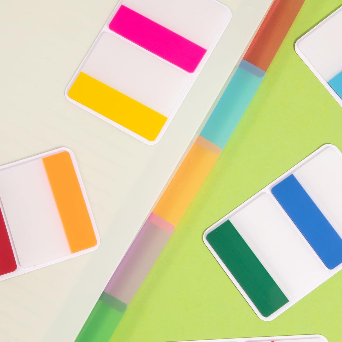 600 Pieces Tabs 2'' Sticky Tabs, Writable and Repositionable File Tabs Flags Colored Page Markers Labels for Reading Notes, Books and Classify Files, 22 Sets 10 Colors