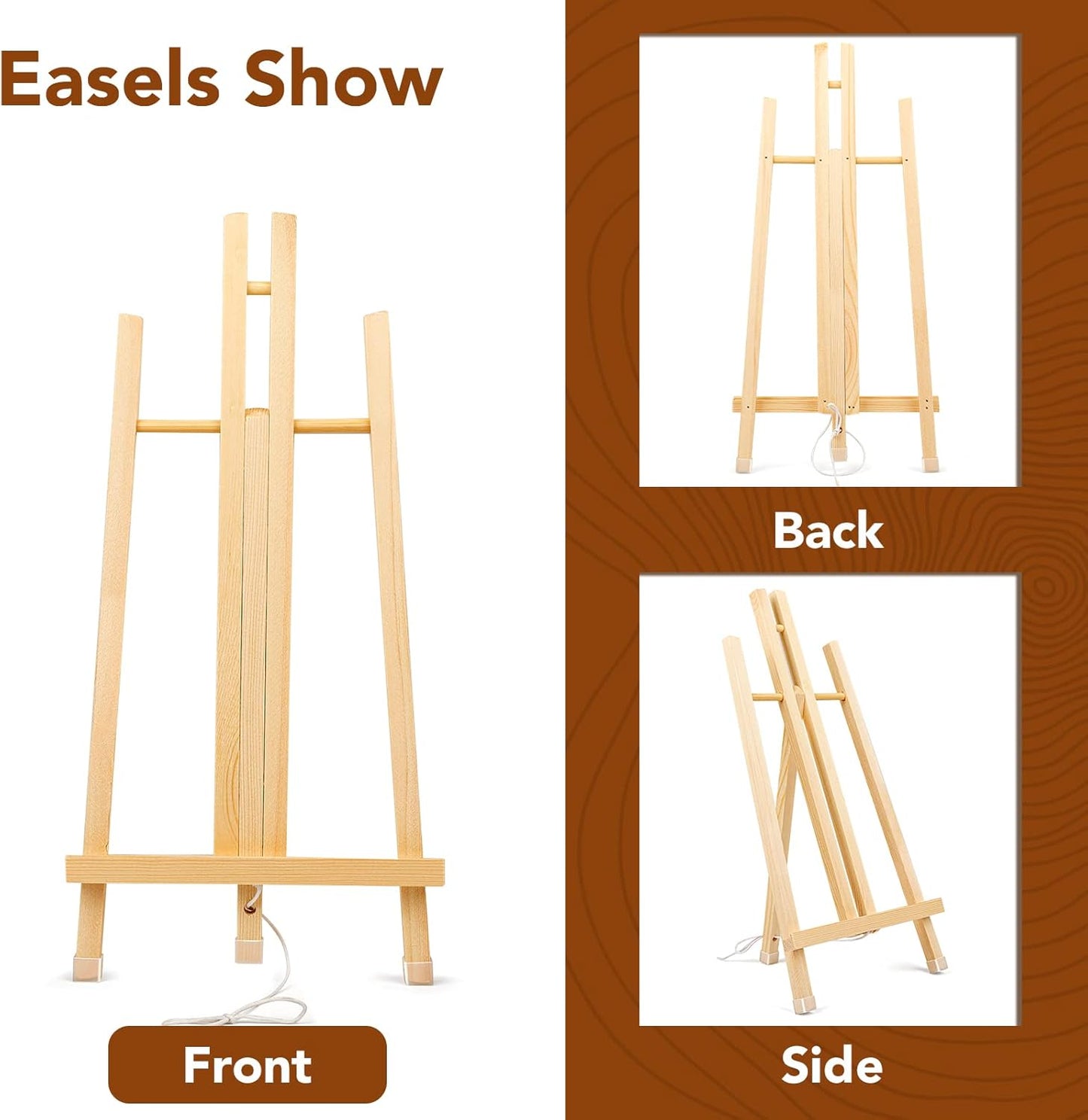 16 Pack 15 Inch Wood Easels, Easel Stand for Painting Canvases, Art, and Crafts, Tripod, Painting Party Easel, Kids Student Tabletop Easels for Painting, Portable Canvas Photo Picture Sign Holder