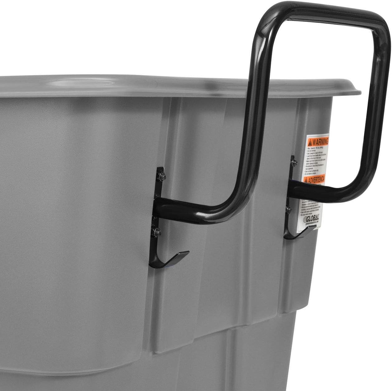 Global Industrial Standard Duty Plastic Tilt Truck 1/2 Cubic Yard Capacity 850 Lb. Capacity, Gray, Cart for Construction Commercial Industrial Transportation