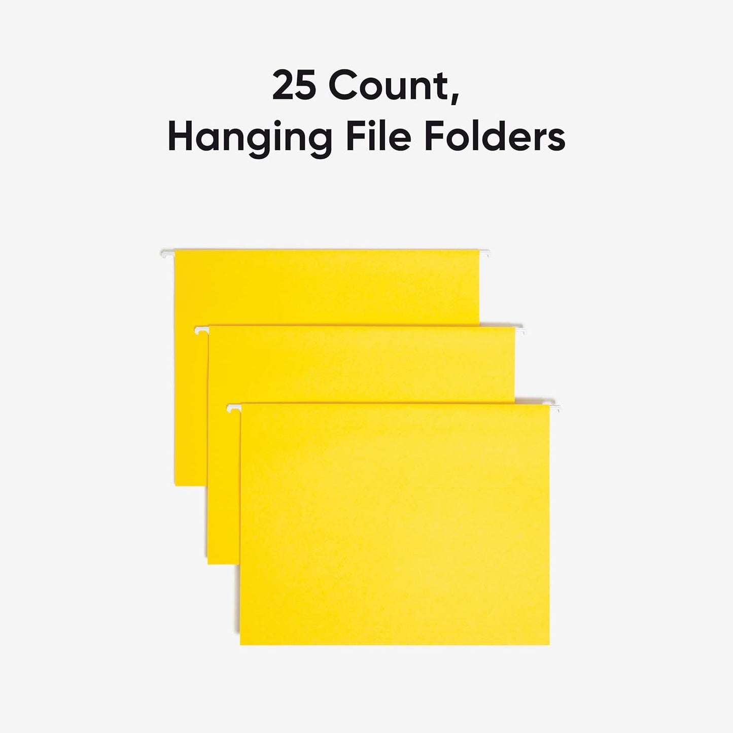 Smead Standard Hanging File Folders, 25 Count, Yellow, 1/5-Cut Adjustable Tabs, Letter Size (64069)