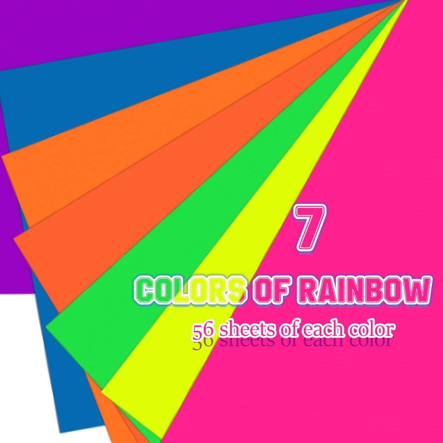 Colored Cardstock 4 in x 6 in,56 Sheet Fluorescent Neon Index Paper 250 GSM/90 LB HeavyWeight Card Stock Set of 7 Colors for Cutting DIY Art Craft
