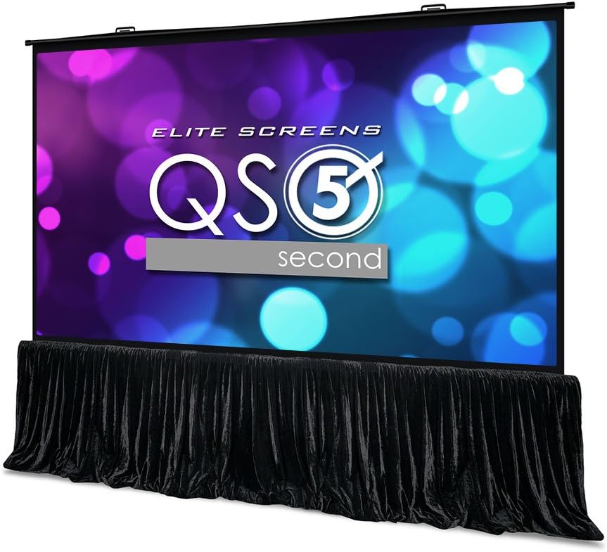Elite Screens QuickStand 5-Second Series, 150-INCH 16:9, Manual Pull Up Projector Screen, Movie Home Theater 8K / 4K Ultra HD 3D Ready, US Based Company 2-Year Warranty, QS150HD