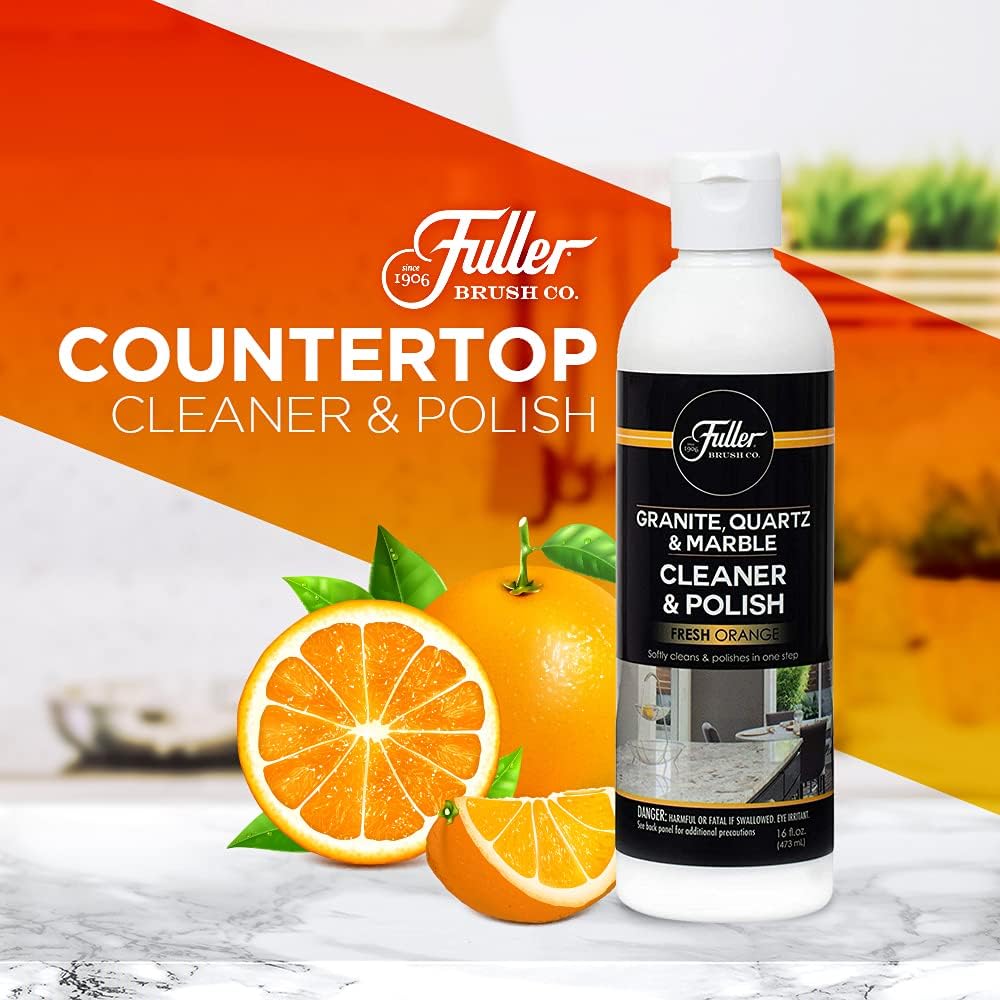Fuller Brush Countertop Cleaner & Polish - Multi Surface Cleaner - Cleans, Polishes and Protects Granite Quartz Marble Glass Laminates Metal and Other Surfaces Refreshing Orange Scent Removes Odor