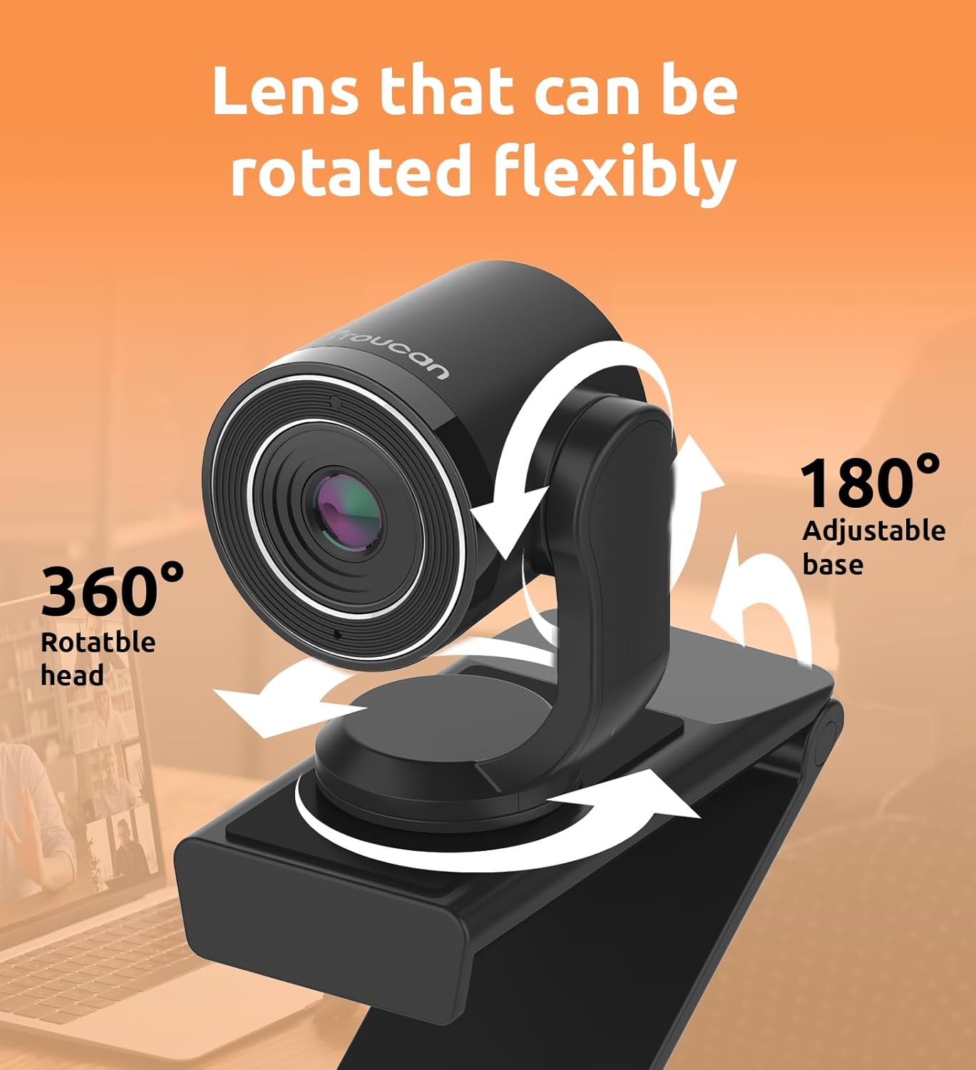 TOUCAN 1080P Webcam with Microphone,FHD Streaming Camera with 1080P/60fps,Privacy Protection Plug Play Ultra Compact Web Cam w/ 89°View for Computer/Meeting/Online Classes/Zoom/YouTube