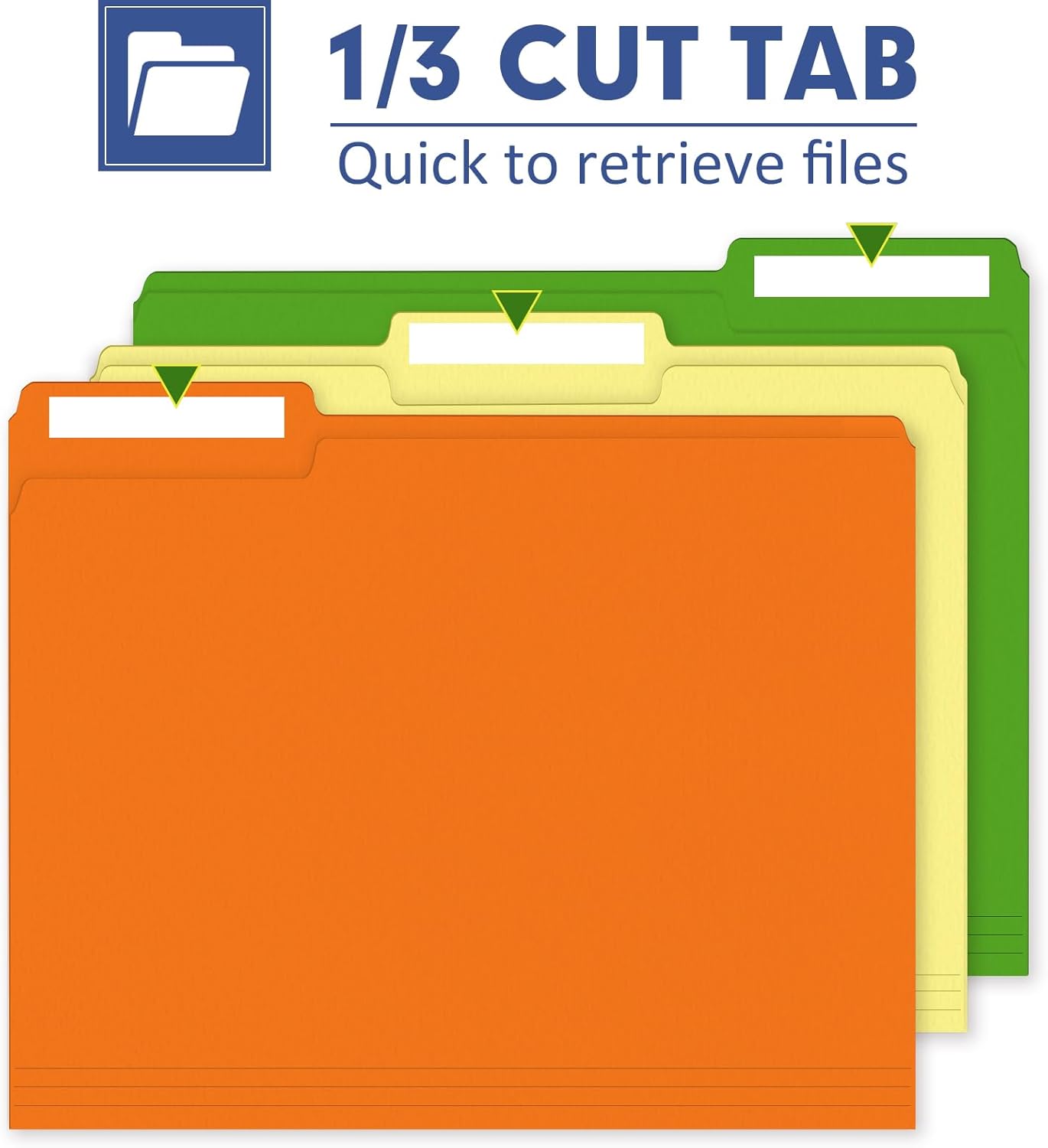 File Folder, PANDRI 170 Pack Colored File Folder, 1/3 Cut Tab, Letter Size, Assorted 12 Colors Filing Folder for Office School Business