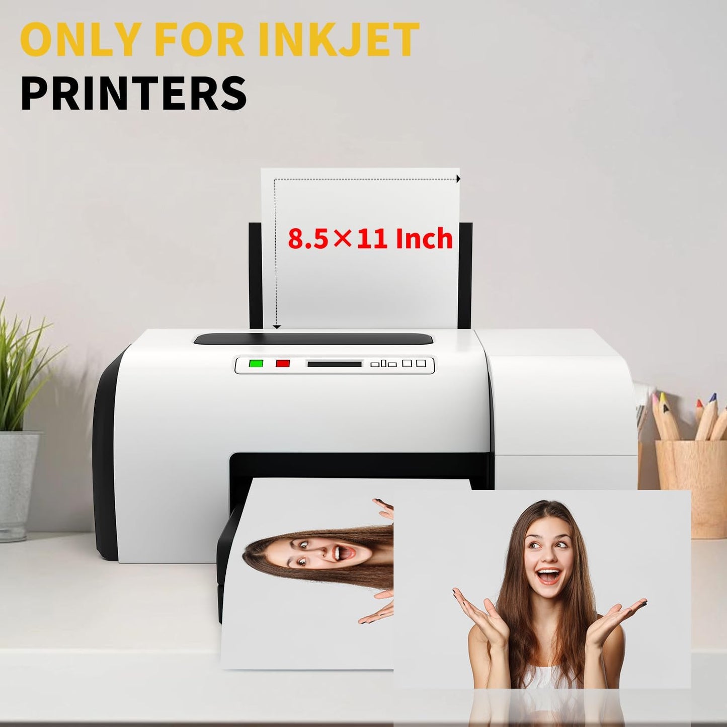 20Pcs 8.5x11 Inches Printable Magnetic Sheets for Inkjet Printers, Glossy White Magnetic Print Paper, 12mil Thickness, Flexible Magnet Photo Paper for Refrigerator DIY Crafts