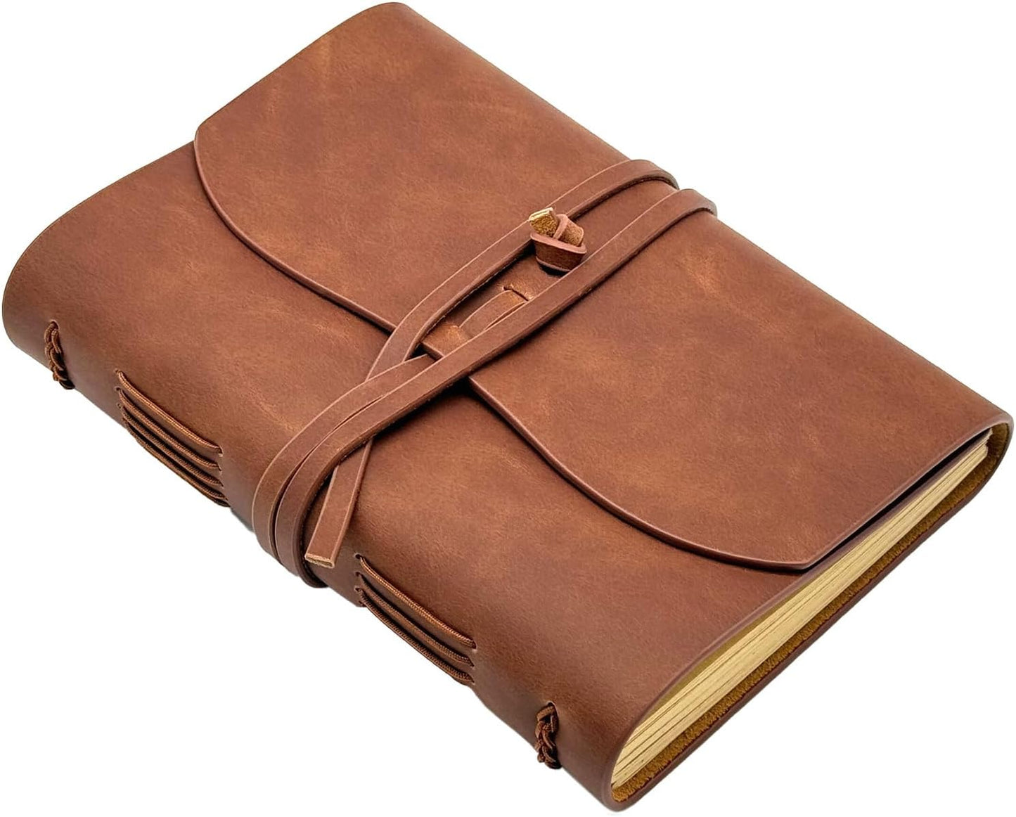 Dark Brown Notebook Journal - Leather Journaling for write A5 Size Diary 6.2x8.5 Inch,Notepad For Women,Man,Vintage,Gifts,Work,Traveler,Personal