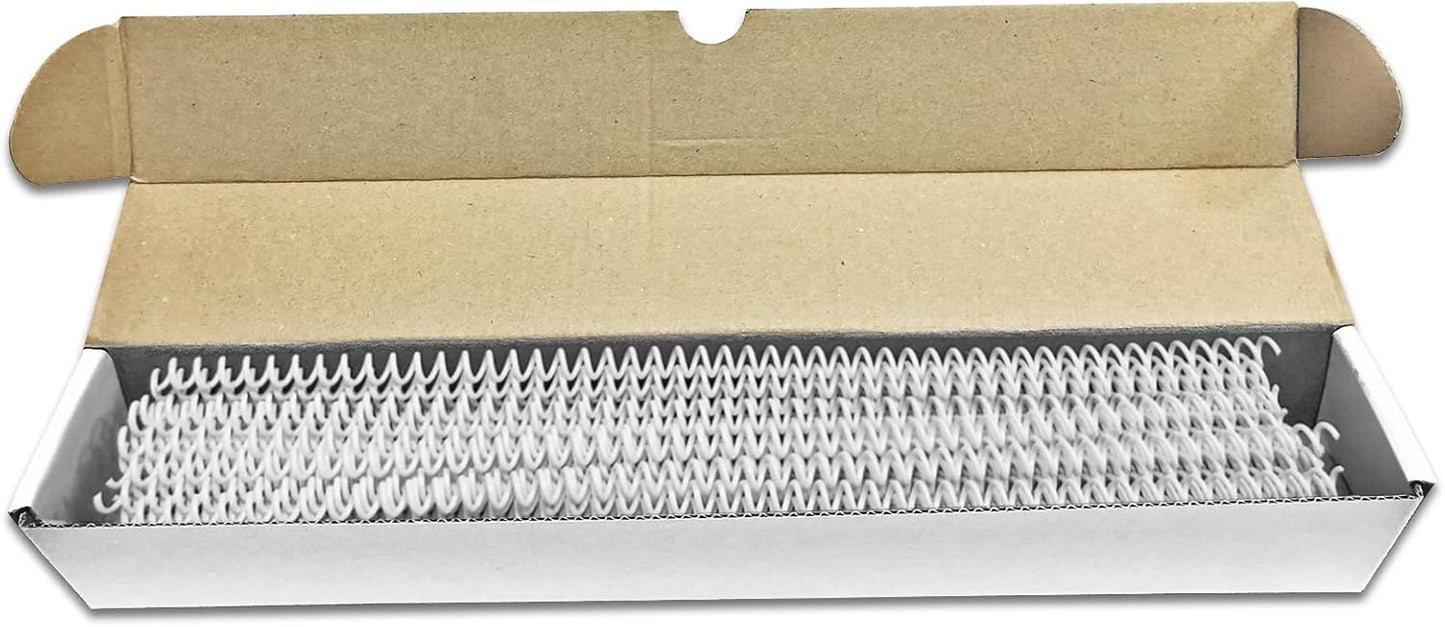 Binditek 50 Pack Plastic Spiral Binding Coils, 6mm(1/4"), 30 Sheet Capacity, 4:1 Pitch, White, 48Loops, for Letter Size, for Students and Coworkers