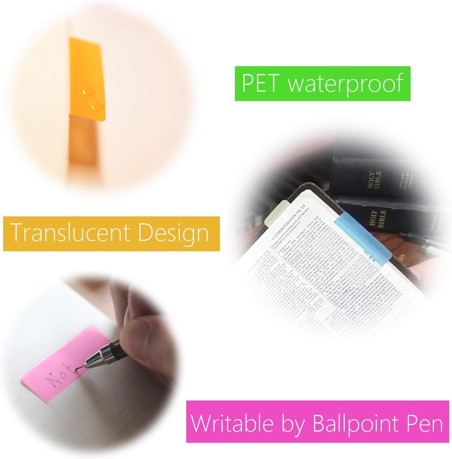 KICNIC File Index Tabs 1 Inch Sticky Flags 960 Pcs, Colored Page Markers Self Adhesive, Repositionable Note Tabs for Documents, Books, Paper, Notebooks, Filing and Folders [24 Sets, 10 Colors]