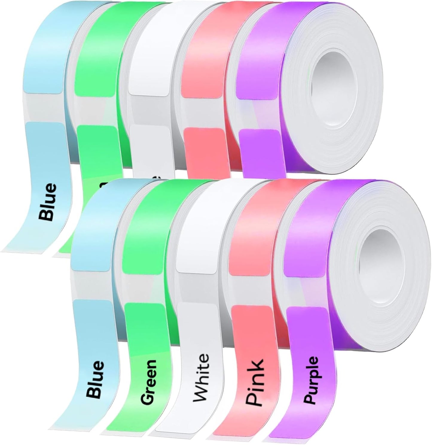 D30 P21 Label Maker Tape Refill 12mm×40mm(0.47"x1.57") Sticker, Laminated Thermal Label Tape Replacement, 1650 Labels/10Rolls, High Definition Labeling Tape for Home Office School Hotel