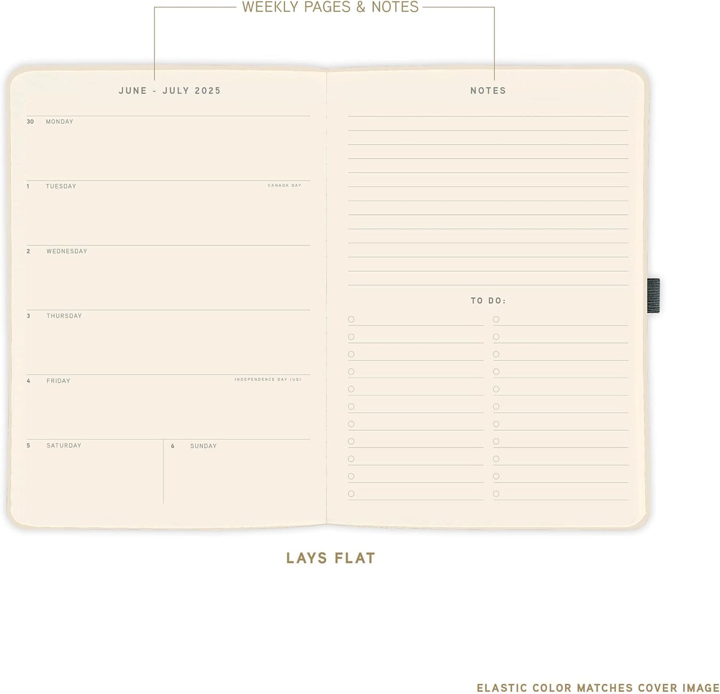 July 2025 – Dec. 2026 Planner by Graphique, Weekly and Monthly Planner, 18 Months Calendar, Hardcover, Like This Life, 6” x 8”