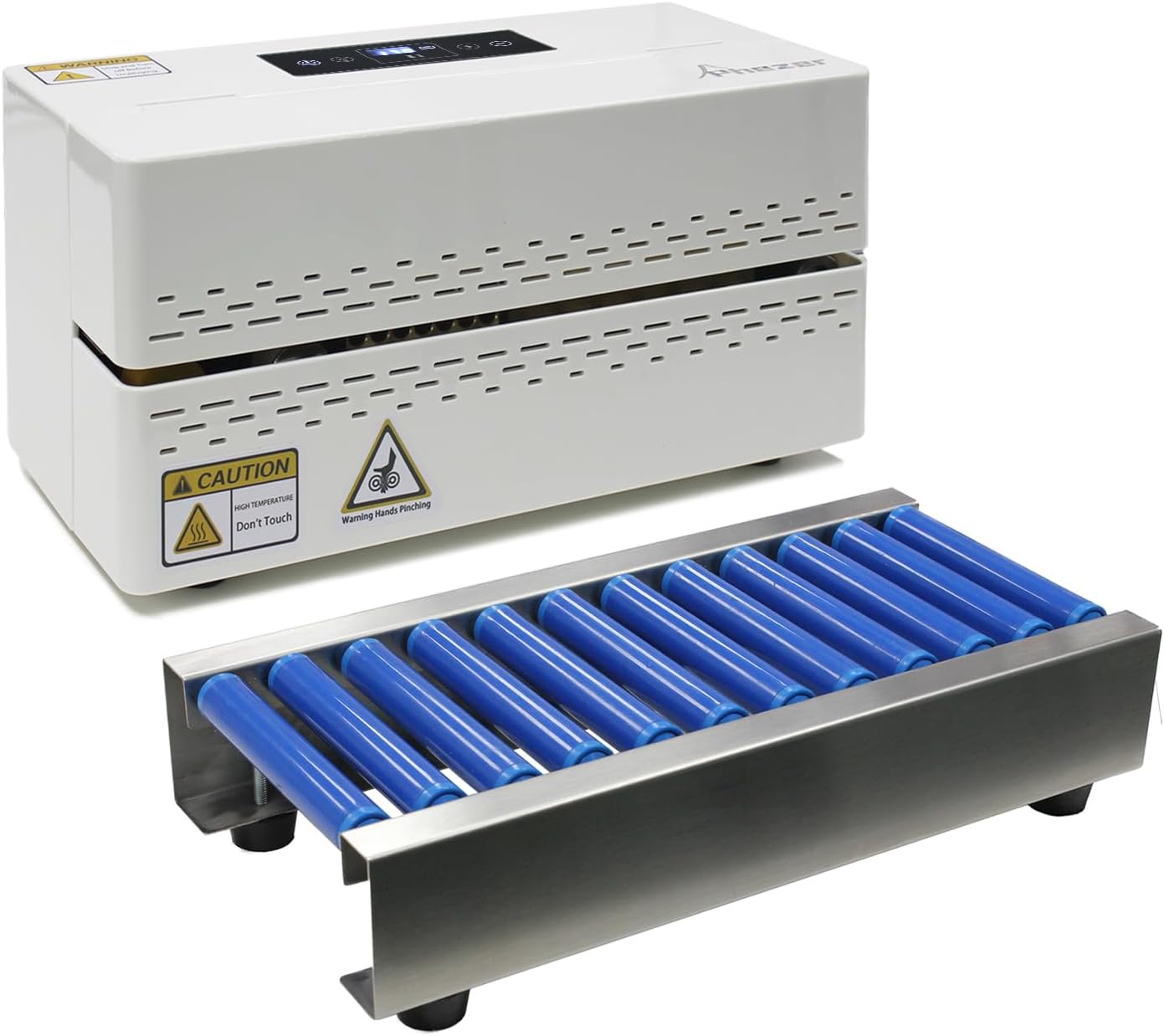 Continuous Heat Sealing Machine for Plastic/Mylar Bags, with Digital Temperature Control, Lightweight Horizontal Bag Sealer for Food Storage, Kitchen, Bakery, Snacks (Sealing Machine with Roller)