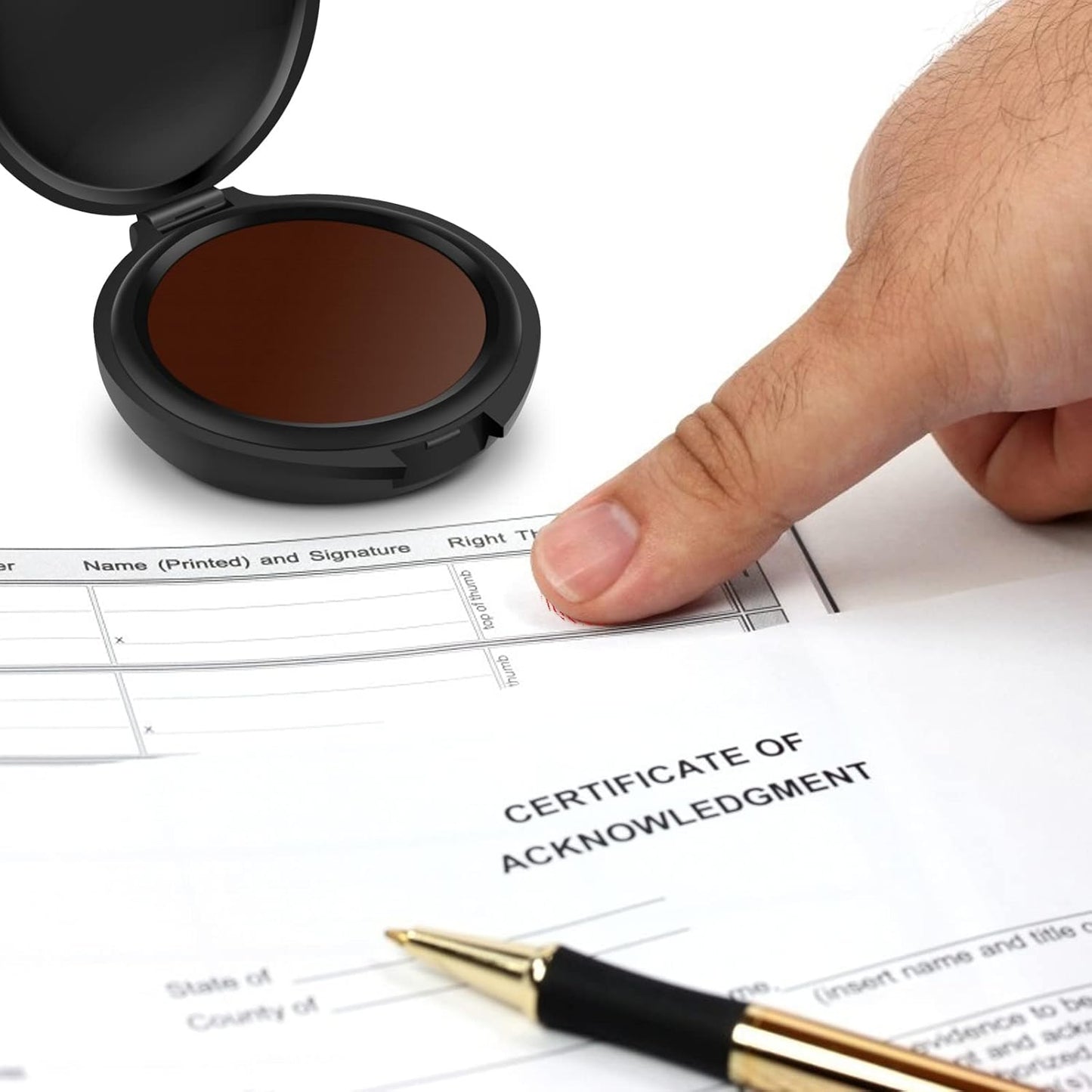 ERKOON 6 Pack Fingerprint Ink Pads, Thumbprint Ink Pad for Notary Supplies Identification Security ID Fingerprint Cards Law Enforcement Fingerprint Red