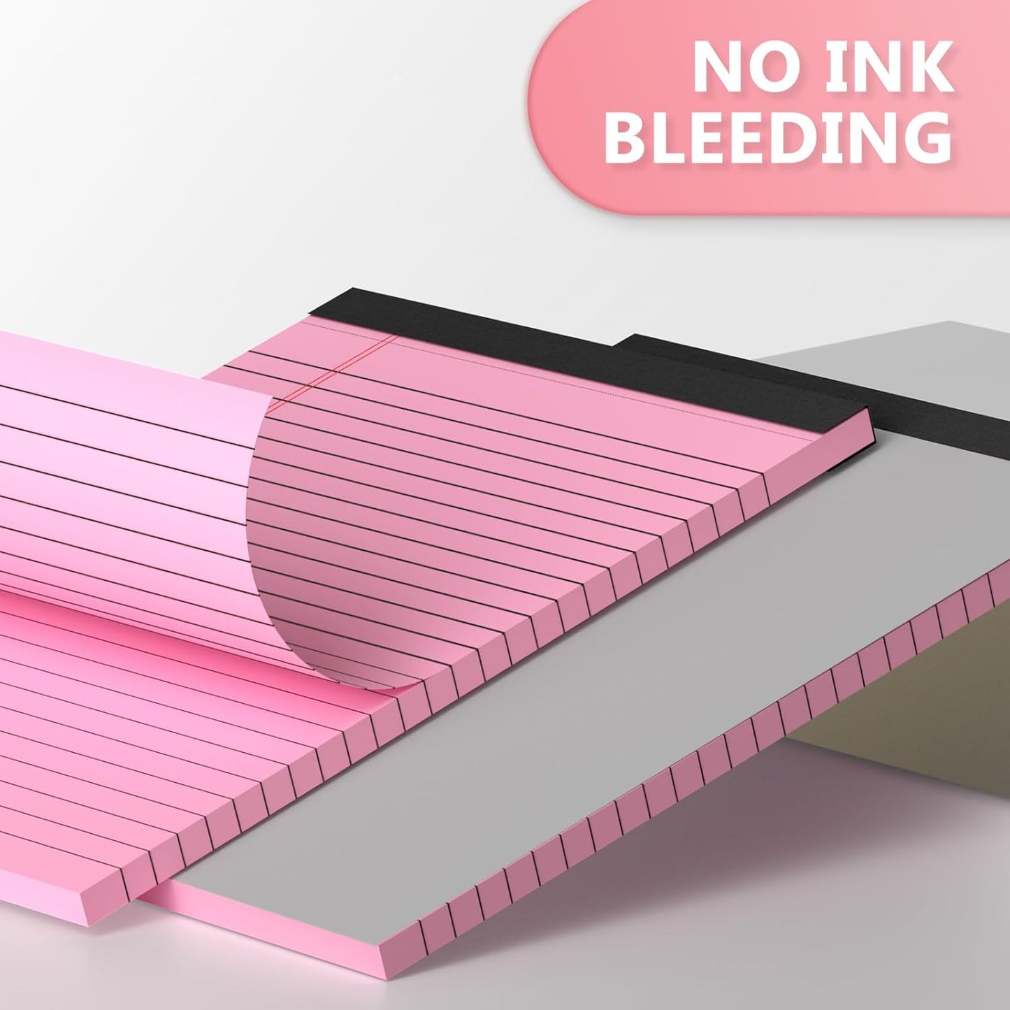 12 Pack Note Pads 5x8, Narrow Ruled Legal Pad Writing Pads 5x8, Multicolor Small Notepads Small Note Pads, 30 Sheet/Notepad, Pink Legal Pad, Purple Notepad,Colored Lined Paper for School,Business,Home