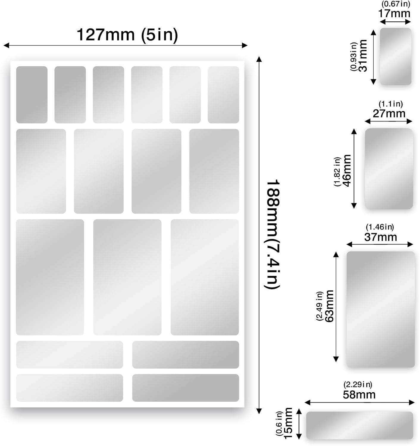 170Pcs Brightsilver Removable Labels for Jars,for Storage Bins,for Food Containers with 2 Liquid Chalk Marker(Brightsilver)