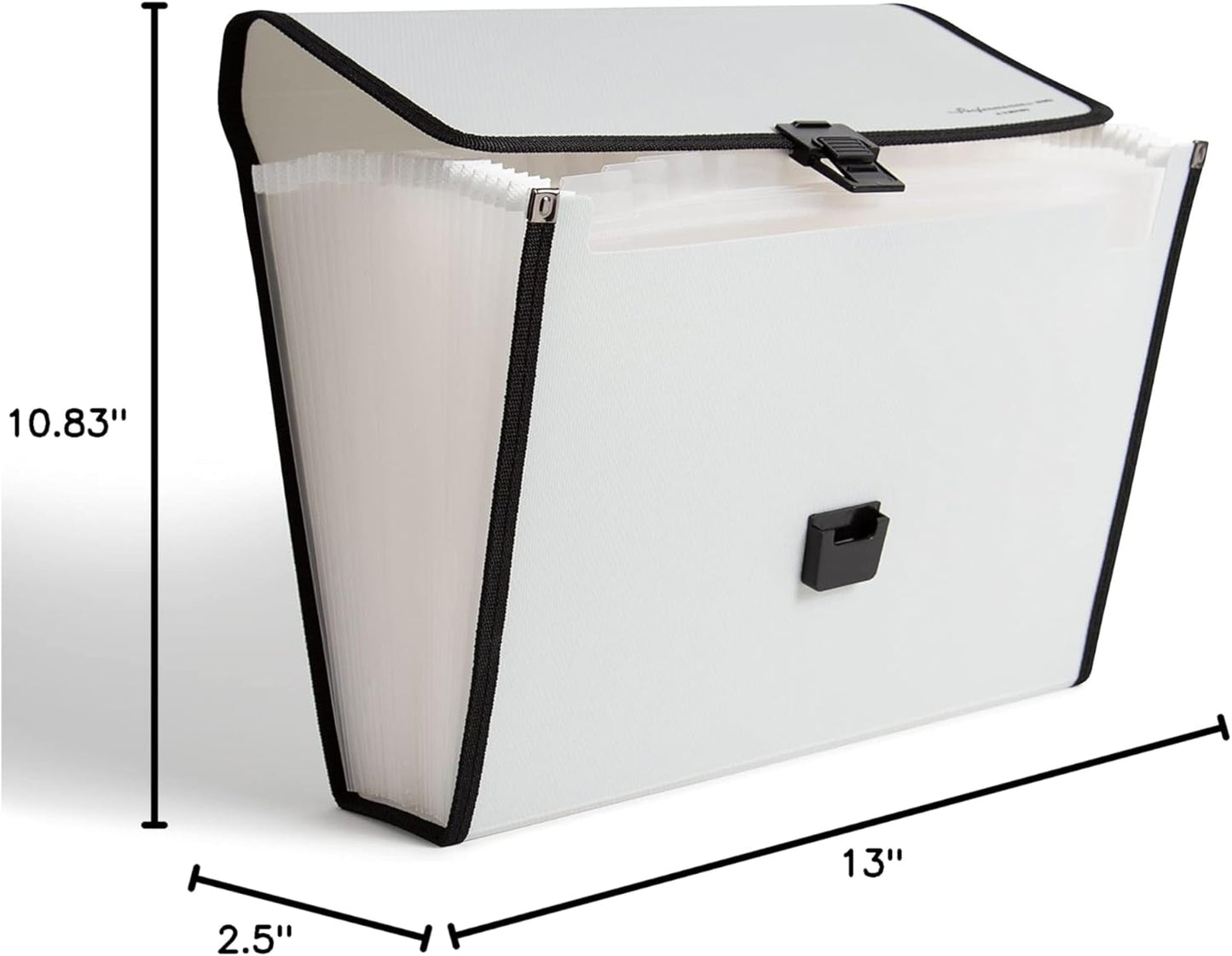 U Brands Gray Expandable 26-Pocket Performance Poly File Folder with Handle Office Supplies, 13” x 10.83” x 2.5”