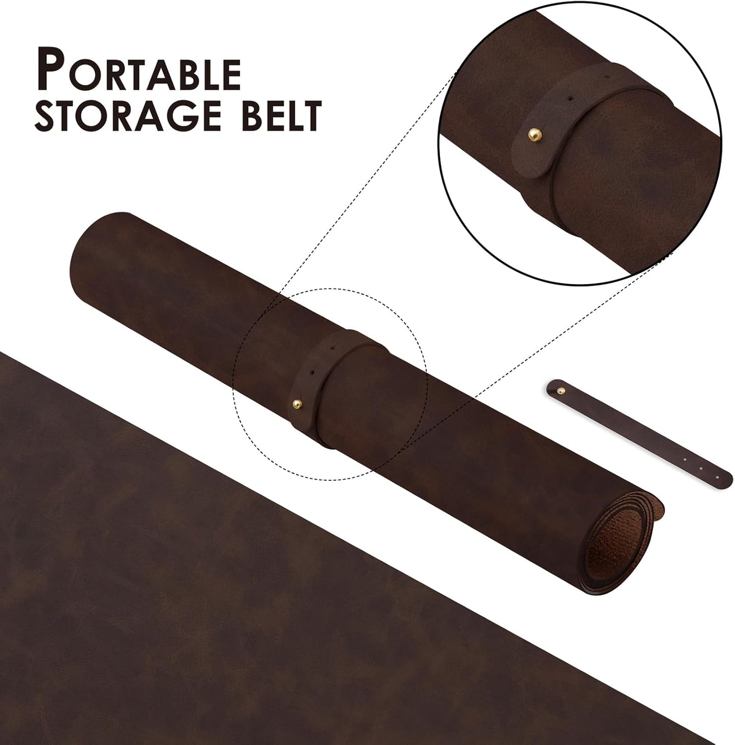 Distressed Leather Desk Mat - Non-Slip PU Desk Pad for Office and Home - Desk Organization and Accessories - Ideal for Large Mouse Pad and Desk Mats on Top of Desks(Espresso,31.5"x 15.7")