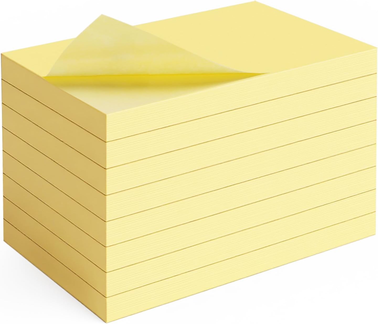 (8 Pack) Large Sticky Notes 3x5 in Yellow, 800 Pcs Self-Stick Notes,100 Sheets/Pad Super Adhesive Sticky Pads Recyclable for Home, Office, Notebook, Clean Removal
