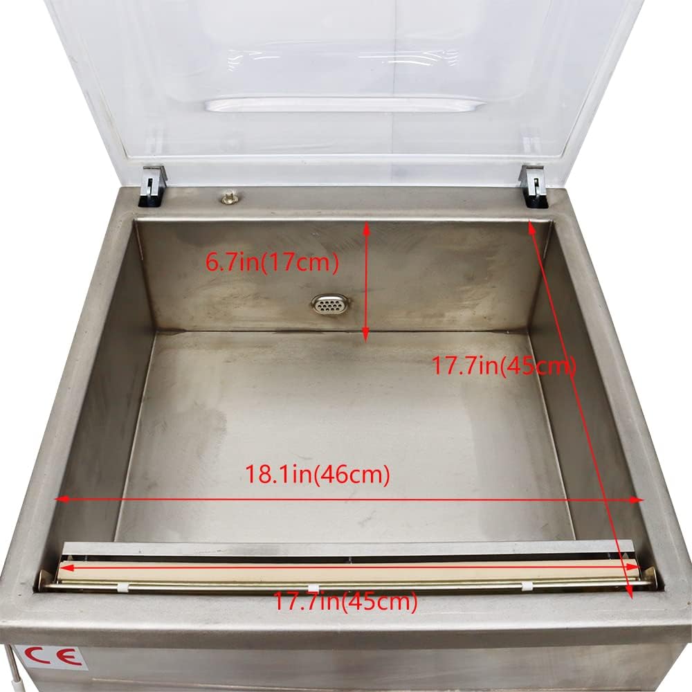INTSUPERMAI DZ-450 Desktop Single Chamber Vacuum Packaging Machine Deepen Vacuum Champer Desktop Vacuum Sealing Machine Packaging Sealer 110V