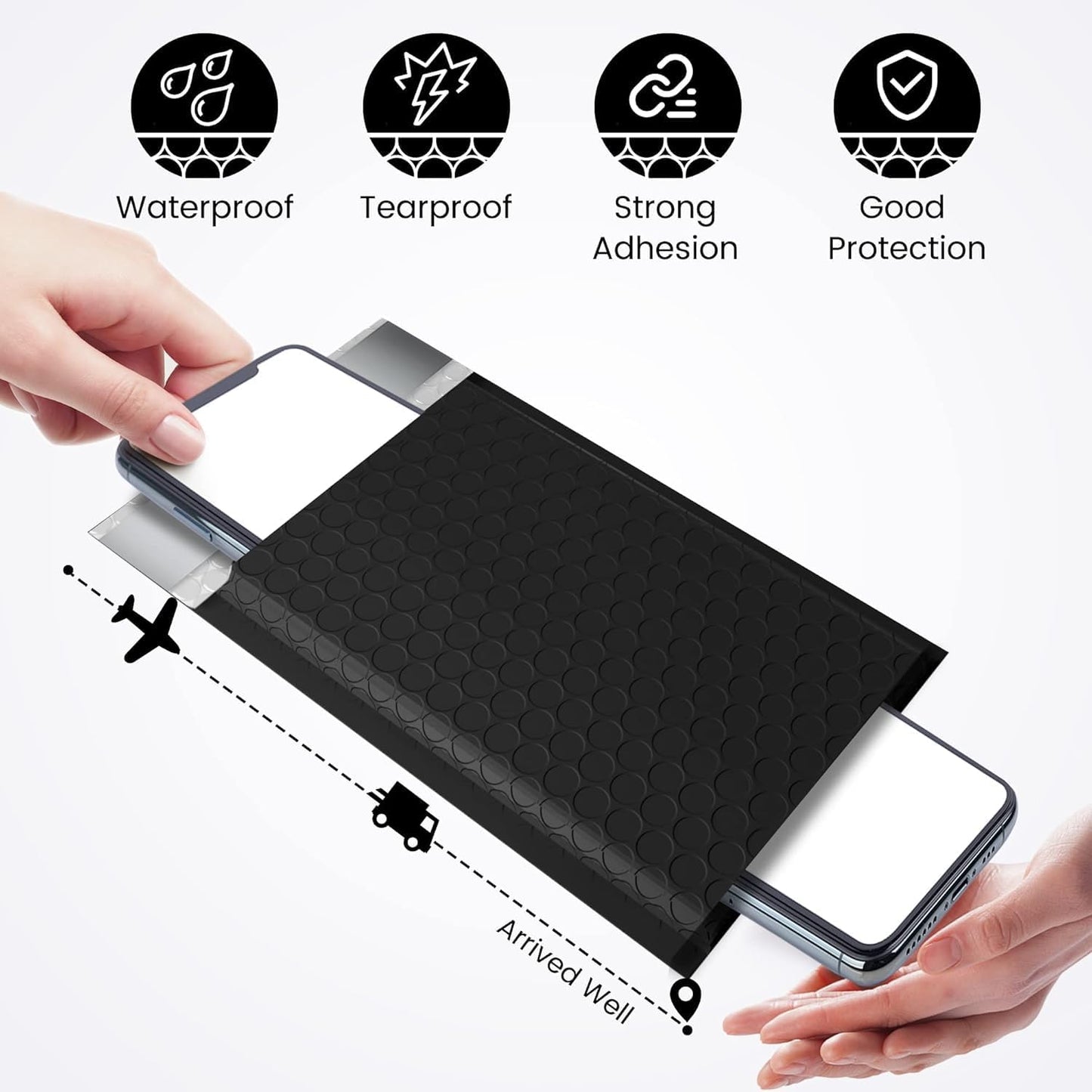 Fuxury Black Bubble Mailers 4x8" Padded Envelopes 19200Pack Strong Adhesion Thick Padded Mailers for Small Business Mailing Small Items,Jewelry,Makeup