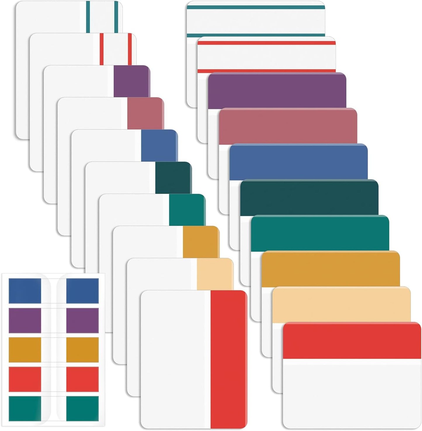 Mr. Pen- Sticky Index Tabs, 500 Pcs, 21 Sets, Colorful Sticky Tabs for Notebooks, Page Markers, Page Tabs for Binders, Page Tabs Sticky Tabs for Books, Notebook Tabs, Book Sticky Tabs for Notebooks