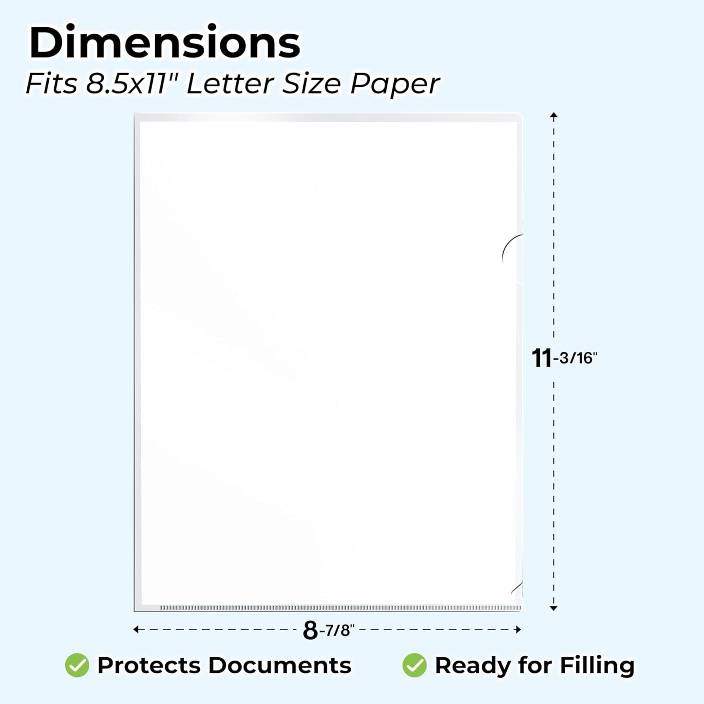 Dunwell Clear Folders for Documents, Plastic 8.5x11 File Sleeves for Document Protection, Filing, Storage, Organization (12 Pack) Transparent Folders with Pockets, Durable Letter Size Document Holder