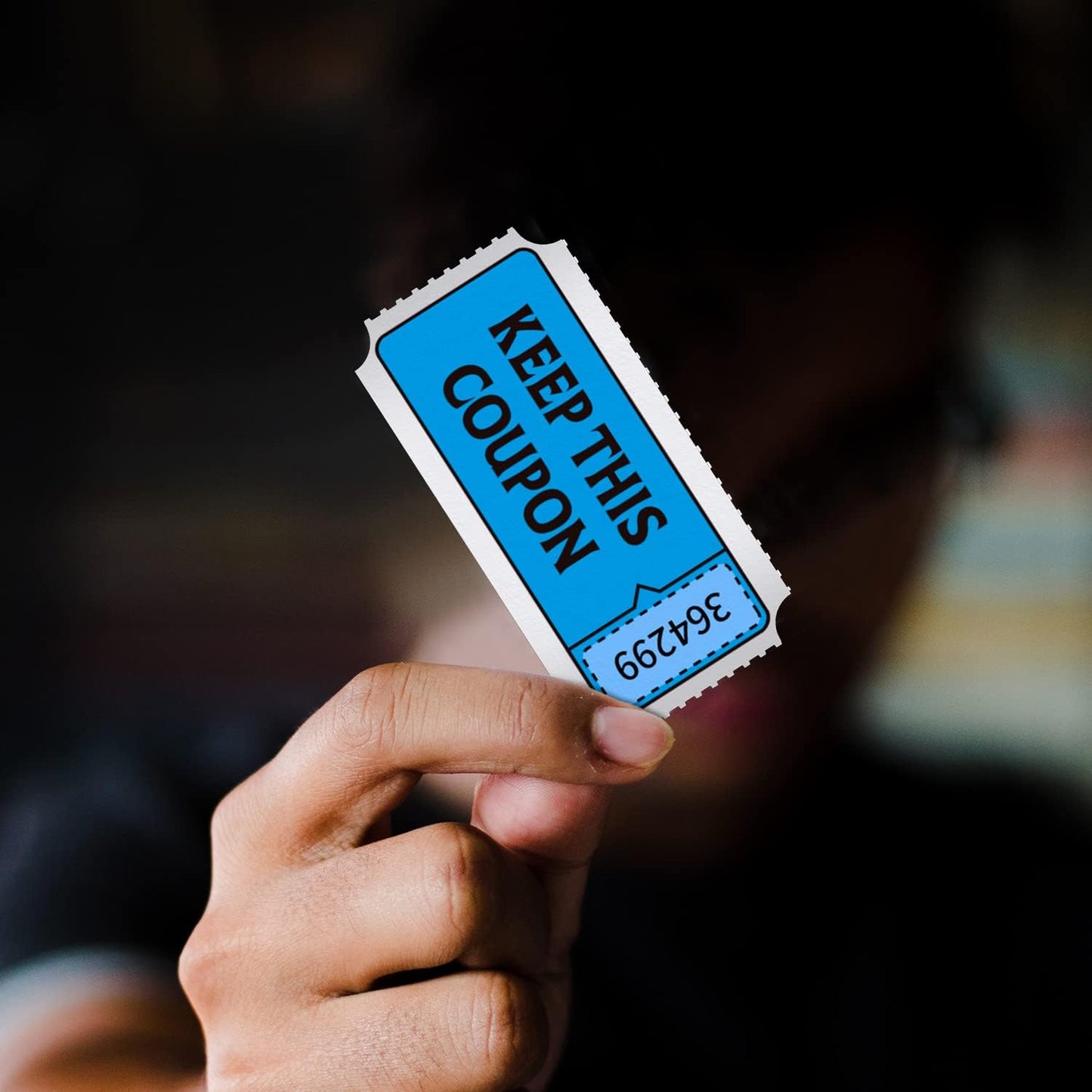 Fluorescence Raffle Tickets Double Roll 2000 Tickets Neon Blue 50/50 Tickets for Events, Entry, Class Reward, Fundraiser & Prizes