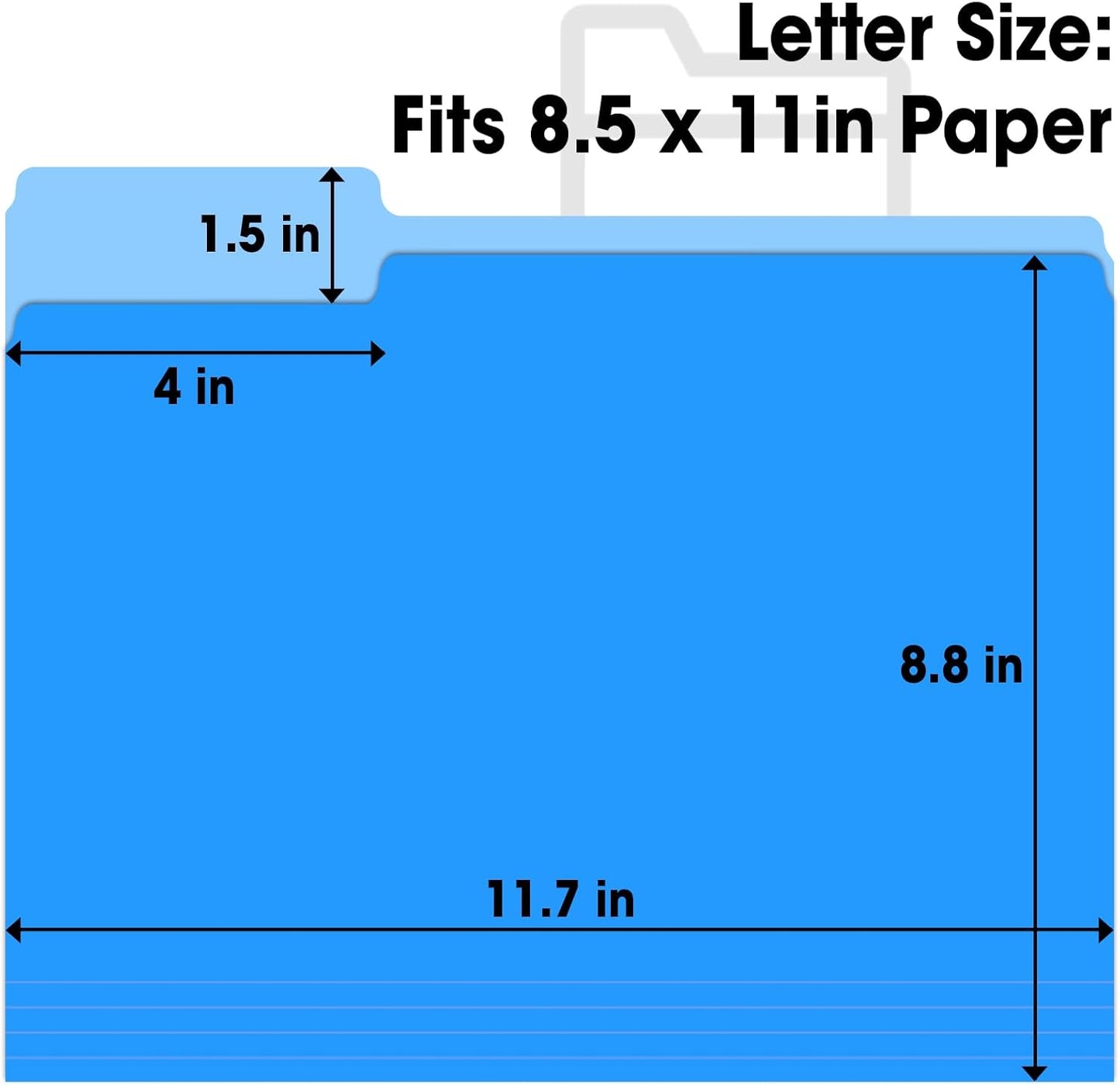 240 Pack Colored File Folders, 1/3 Cut Tab File Folders Letter Size 8.5 x 11 Inch, Assorted 8 Colors Filing Folder for Office School Business