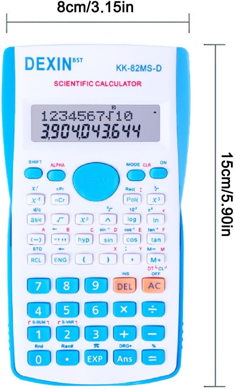Scientific Calculators Desktop, Scientific Calculators for Students, Scientific Calculator 240 Functions 2 Line 10+2 Digits, Desk Math Calculator for School (Blue and White)