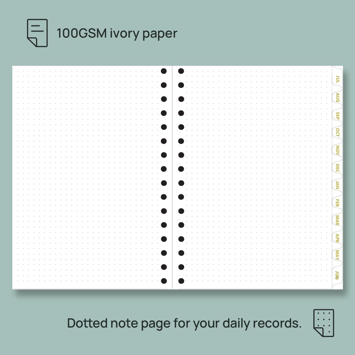 POPRUN Monthly Planner 2025-2026 Spiral Hardcover (6.25'' x 8.5''), 18 Months Calendar (Jul.2025 - Dec.2026)- 2 Pages per Month with Dotted Note Pages, Sunday Start, Laminated Tab - Burgundy