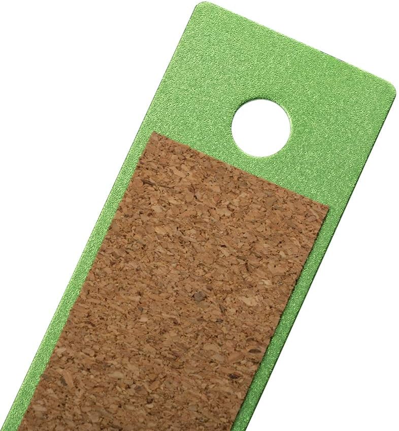 JAM PAPER Strong Aluminum Ruler - 12 Inch - Metal Ruler with Non-Skid Cork Backing - Lime Green - Sold Individually