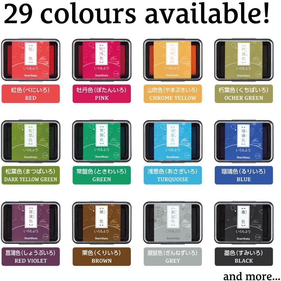 IROMOYO Stamp PAD, Traditional Japanese Ink Colour, Oil-Based Ink pad - Green