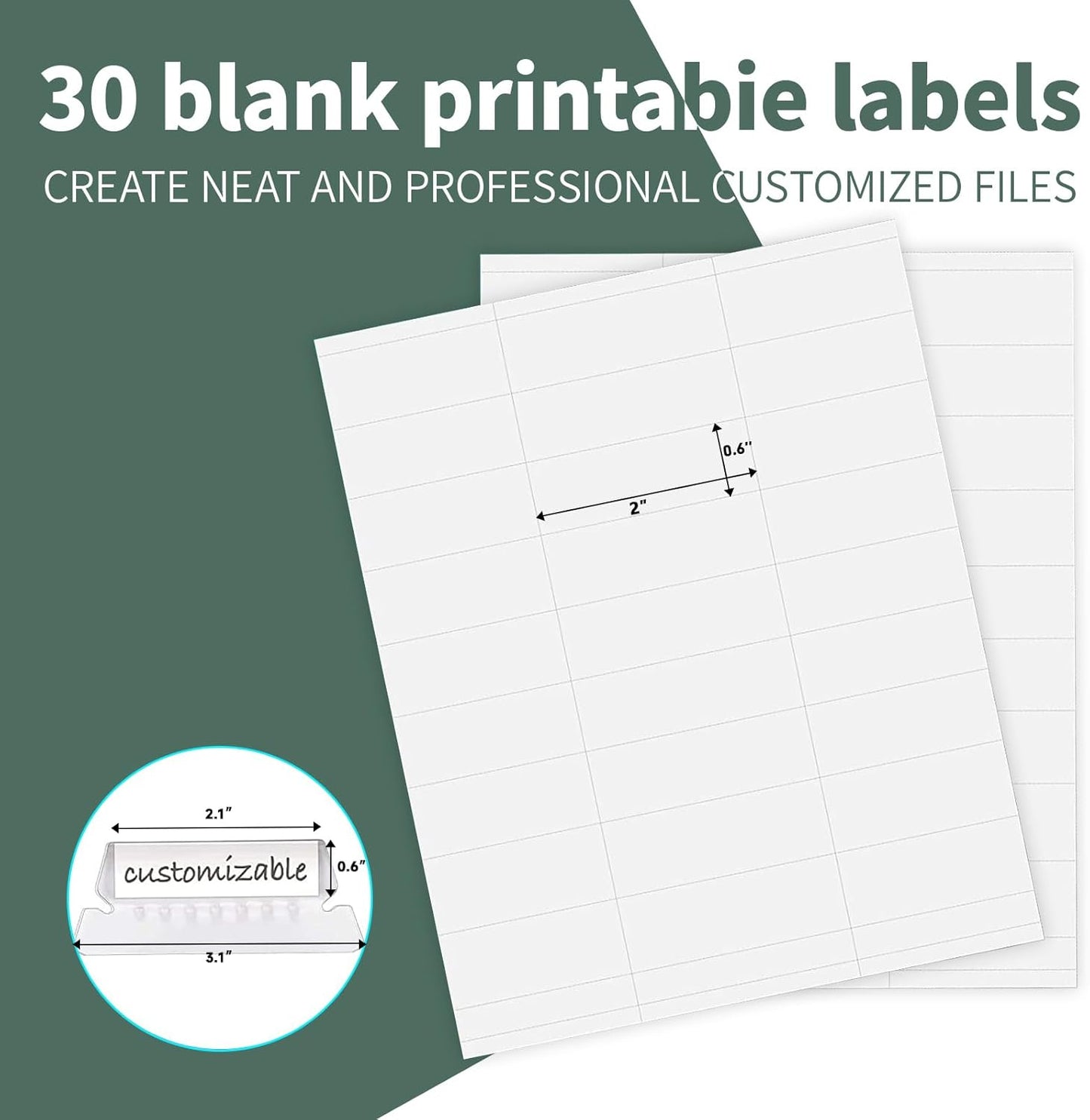 HERKKA Extra Capacity Hanging File Folders, 30 Pack Reinforced Legal Size Hanging Folders with Heavy Duty 1 Inch Expansion, Designed for Bulky Files, Medical Charts, Green