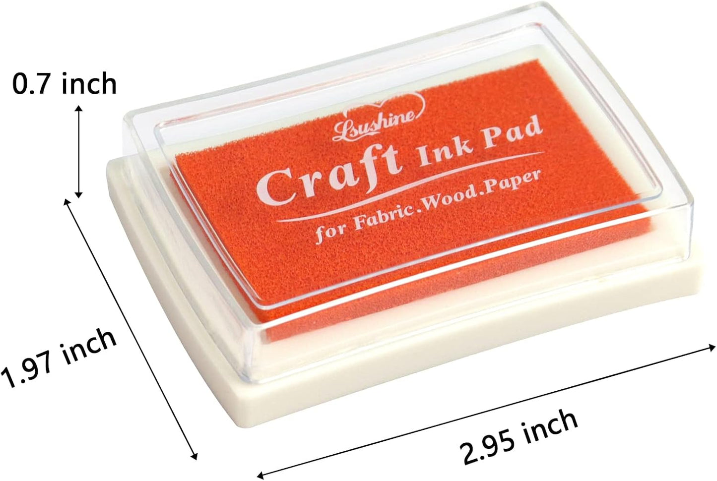 Craft Ink Pad for Rubber Stamps, Paper, Wooden, Fabric, Scrapbooking, Non-Toxic Finger Ink Pads for Kids (Orange)