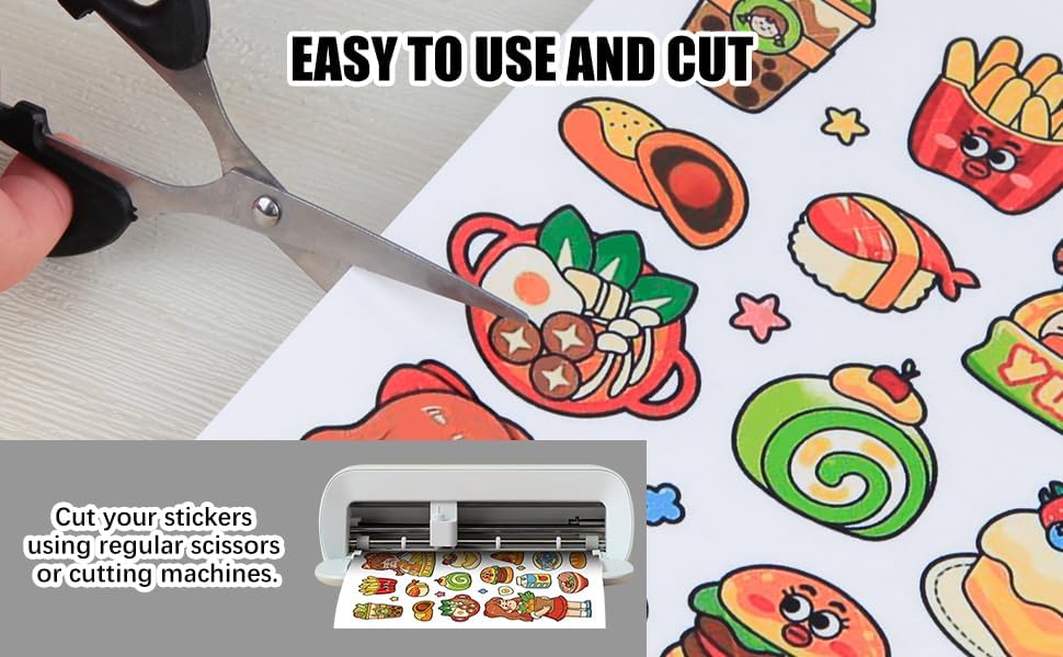 120 Sheets Printable Clear Sticker Paper for Inkjet Printer, Premium Vinyl Transparent Sticker Paper Waterproof, Dries Quickly, Vivid Colors, Tear Resistant, 8.5x11" Labels Great for Cutting Machines