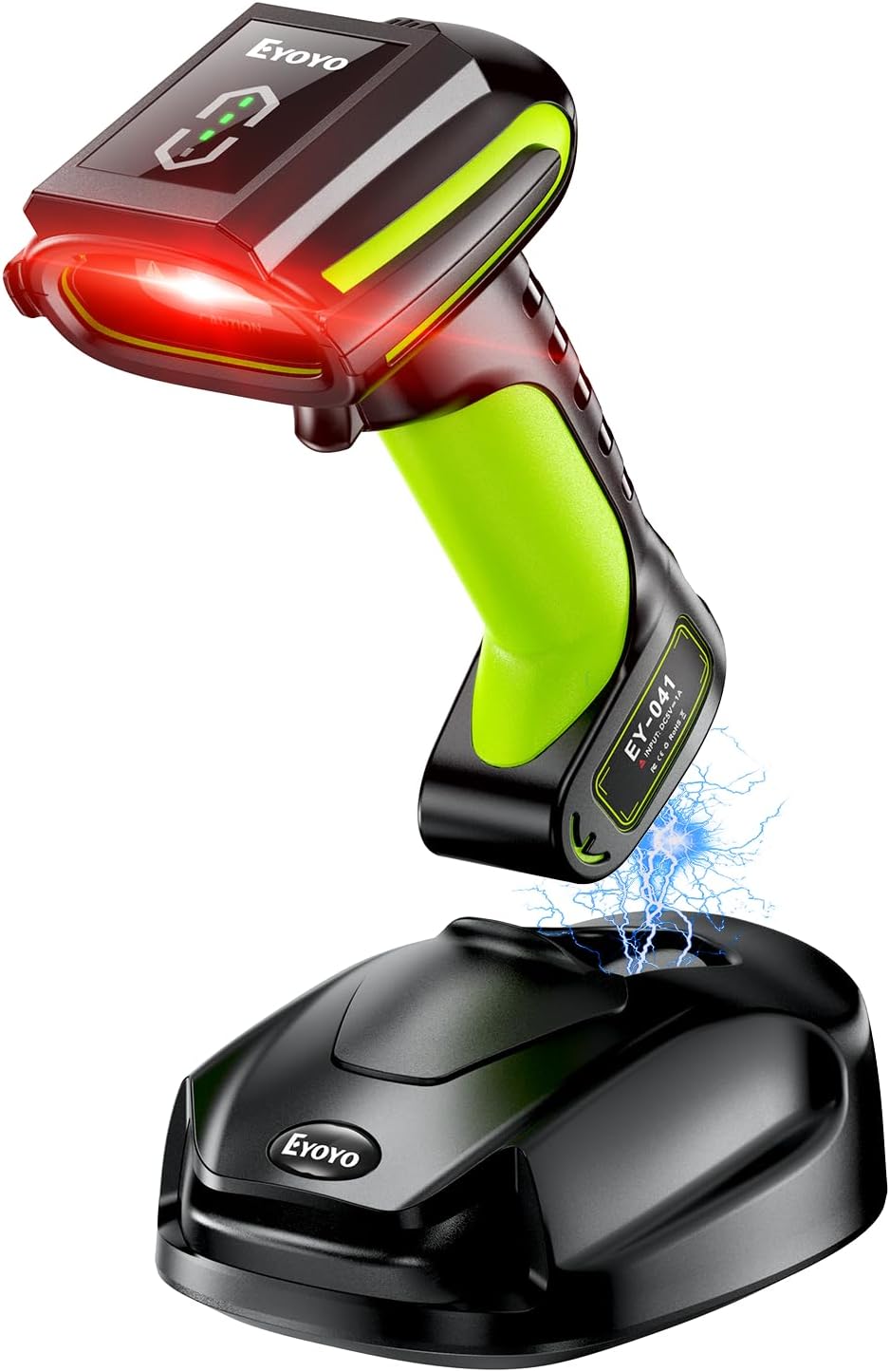 Eyoyo Industrial Wireless Barcode Scanner: 3-in-1 Waterproof Bluetooth Scanner with Charging Dock&Battery Indicator, Handheld Hands-free 1D 2D QR Bar Code Reader for Computer Laptop Mac Android iPhone