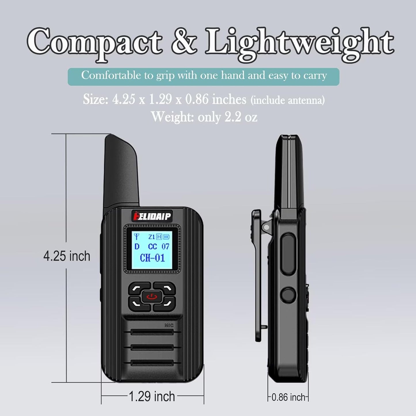 F711 DMR Radio Mini Dual Mode Analog/Digital Two Way Radio with Programming Cable,Type-C, Encryption, Mini DMR Digital Walkie Talkie for Security Business Office School Restaurant,Black 1 Pack