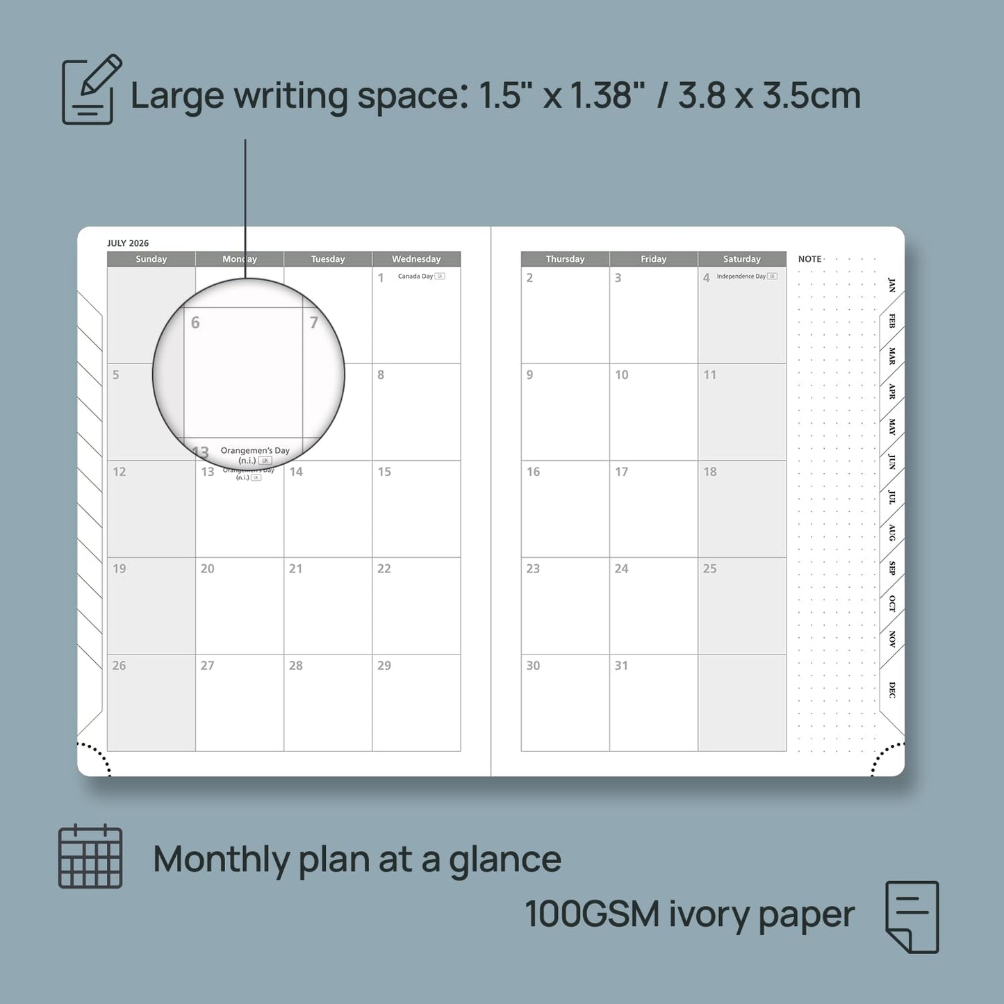 POPRUN 2026 Planner (Medium Size 8.5''x 6.5'' Hardcover) - Daily Weekly and Monthly Calendar Agenda 2026 Appointment Book with Hourly Time Slots, Monthly Tabs, 100 GSM - Light Yellow