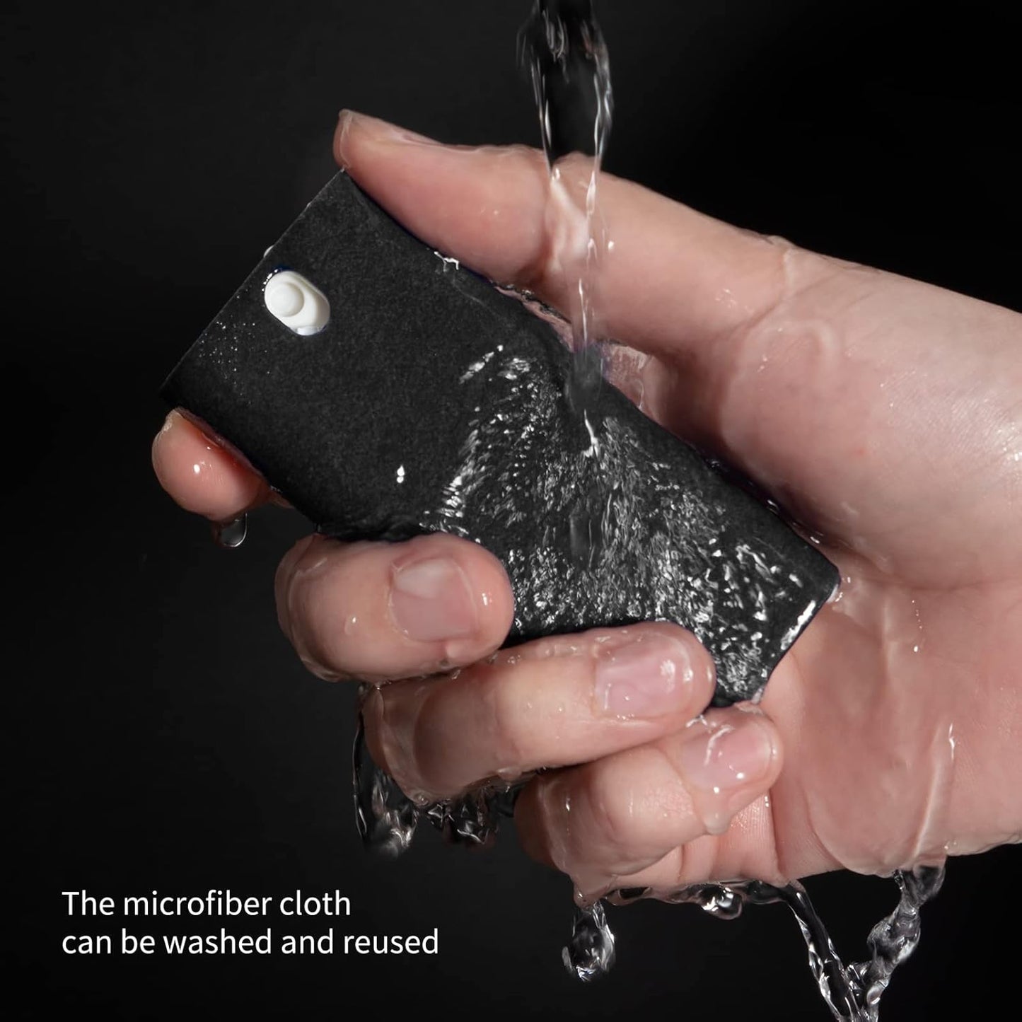 CLICK CLEAN Touchscreen Mist Cleaner, Screen Cleaner, All in One Screen Cleaner Spray with Microfiber and Phone Stand for All Phones, Laptop and Tablet Screens (Black)