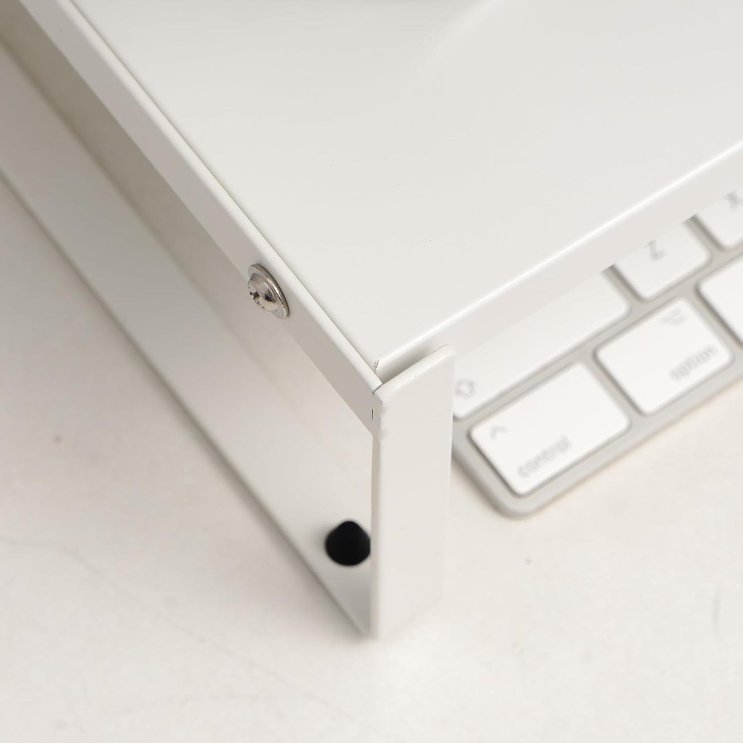 Adjustable Metal Monitor Stand - 11.6"-21.3" Ergonomic Desktop Riser for Computer/Laptop/TV, Heavy-Duty Office Shelf with Space-Saving Design (White)