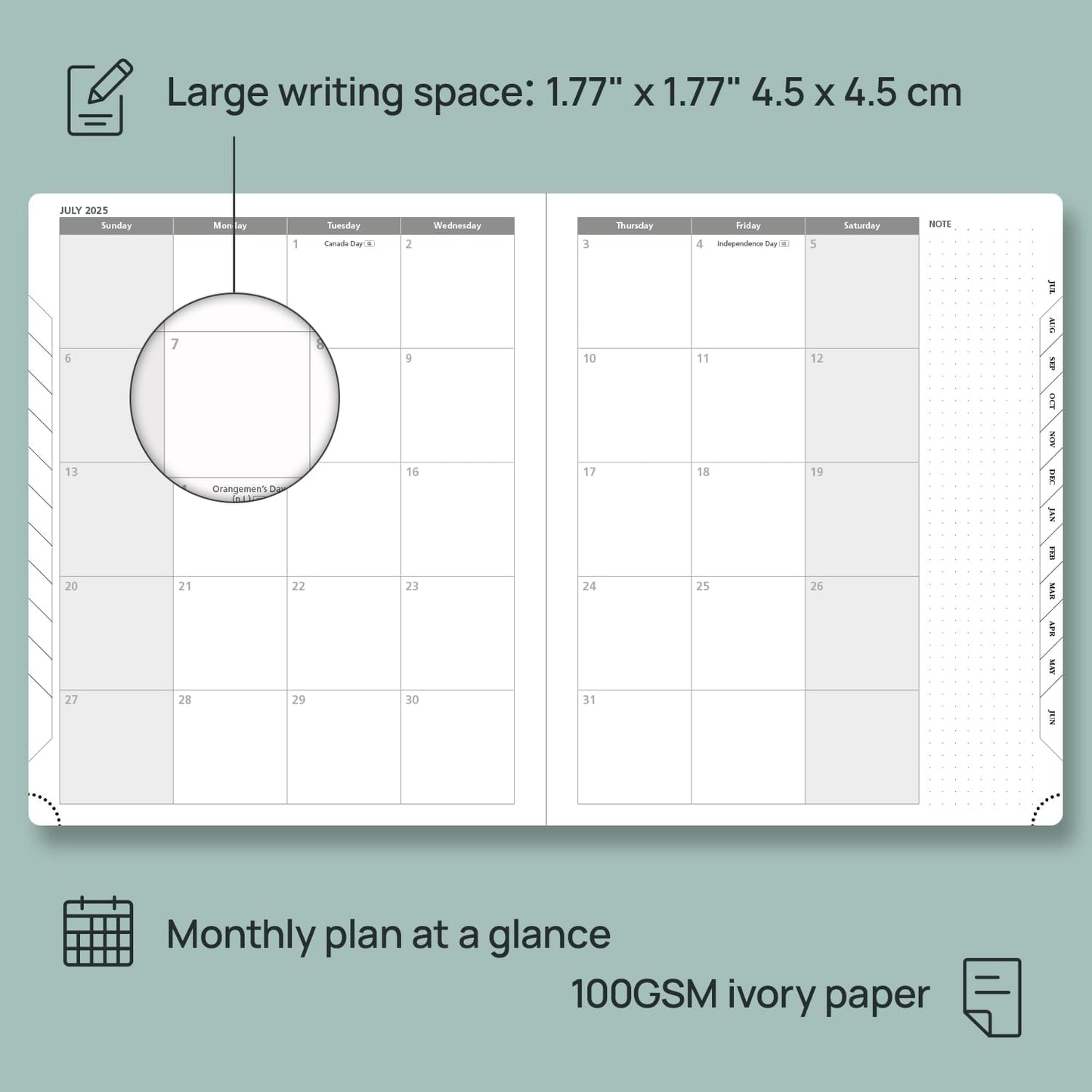 POPRUN Planner 2025-2026, (Large 8.5'' x 10.5'' Hard Cover) Academic Calendar (July 25-June 26) Daily Weekly and Monthly Appointment Book with Hourly Time Slots, Monthly Tabs, 100 GSM - Violet